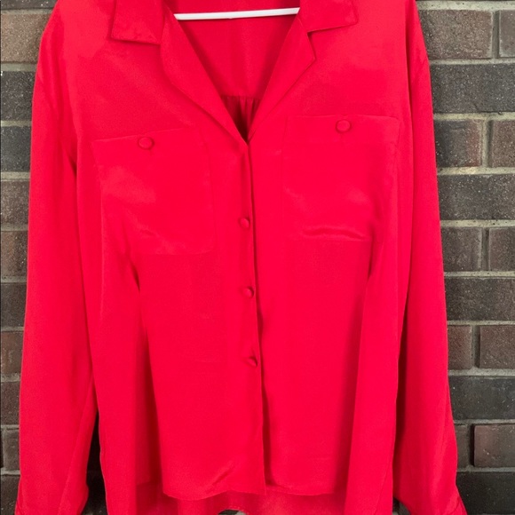 Christian Dior long Sleeve Red Blouse - Picture 2 of 4